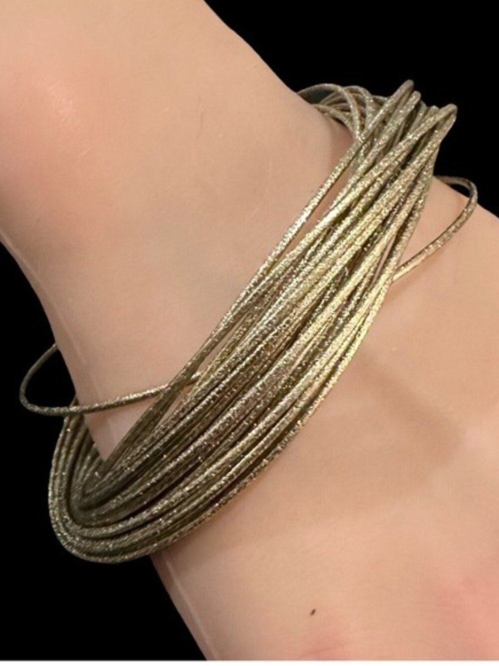 Gold-Tone Multi-Layer Metallic Wire Bangle Bracelet For Women